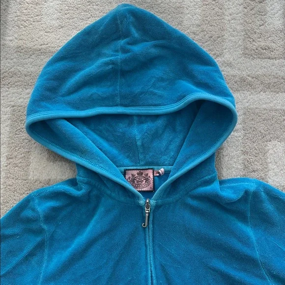 Juicy Couture Teal Zip-Up Hoodie - Picture 2 of 3